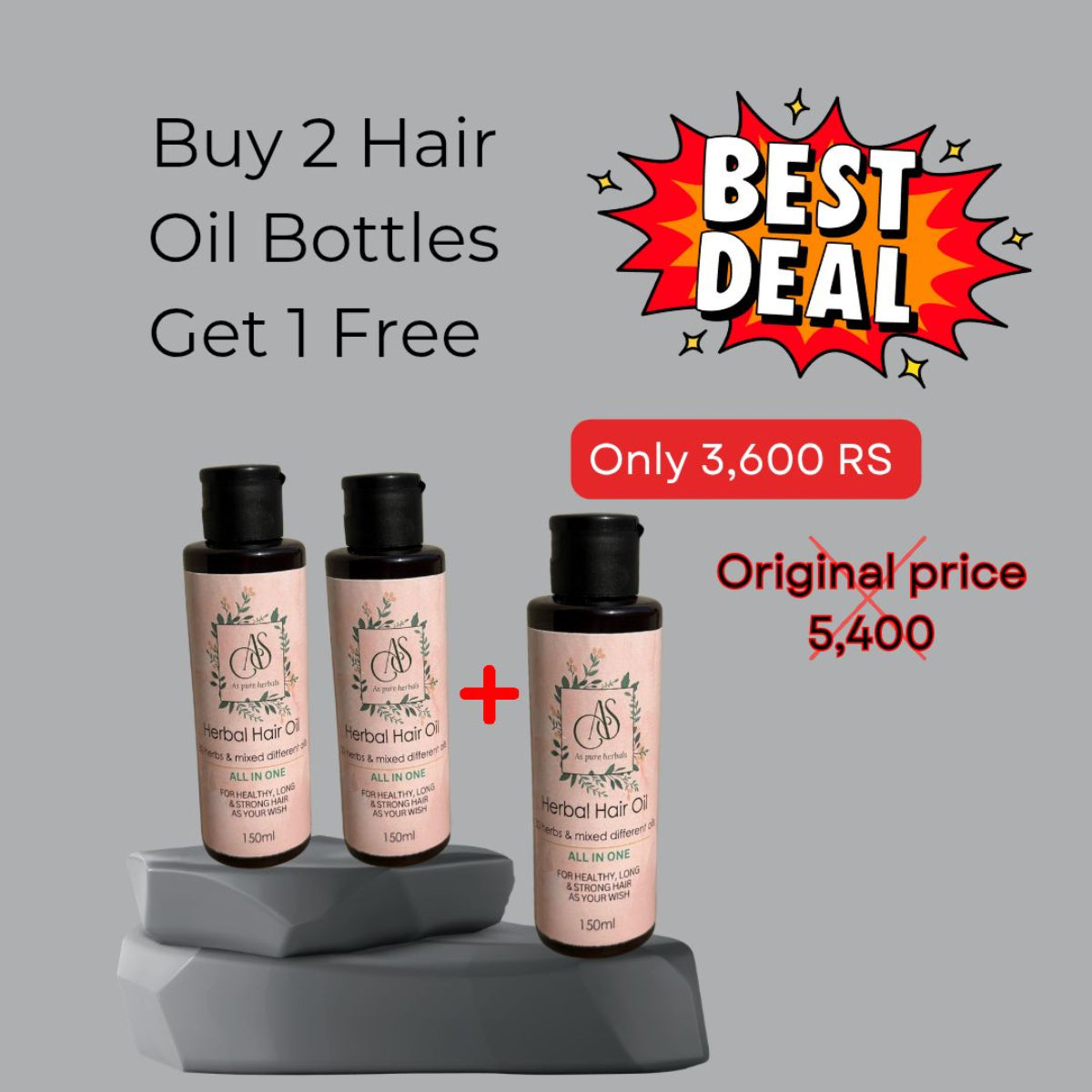 Herbal Hair Oil - 2+1 Free